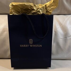 Harry Winston Dark Blue and Gold Gift Bag